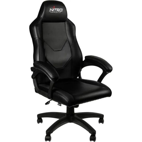 nitro concepts c100 sedia gaming per pc seduta imbottita pelle sintetica pu nero