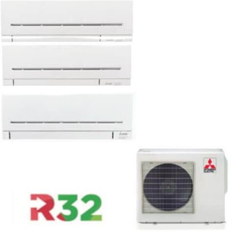 Mitsubishi Condizionatore Fisso Trialsplit Mxz-3f54vf+2xmsz-ap20vf+mszap35vg Potenza 7000+7000+12000 Byu / H Classe A+++ / A++ Inverter Pompa Di Calore Wi-Fi Incluso