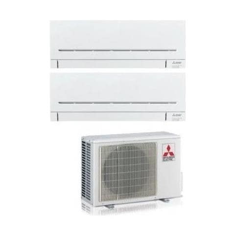 Mitsubishi Condizionatore Fisso Dualsplit DUAL2F53VF / 2xAP35VG Plus Potenza 12000+12000 BTU / H Classe A+++ / A++ Inverter Wi-Fi Incluso