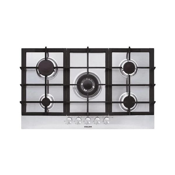 glem gas piano cottura gt955hix a gas 5 fuochi gas colore inox con fsd