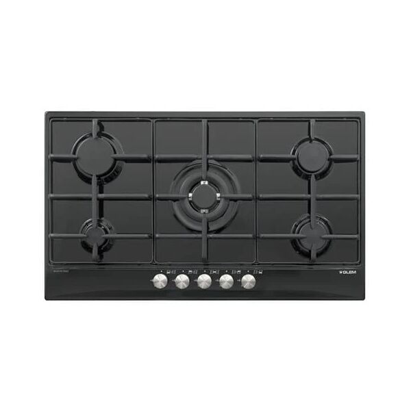 glem gas piano cottura gt955bk a gas 5 fuochi gas colore nero