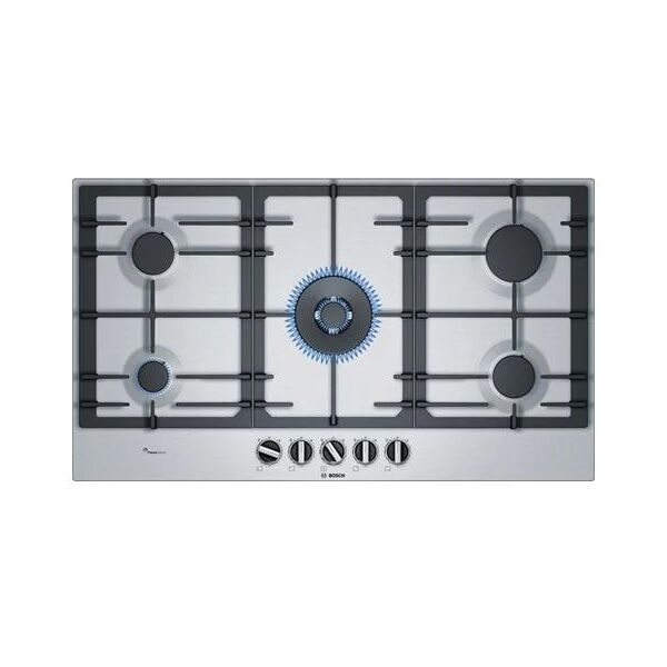 bosch piano cottura pcs7a5b90 a gas 5 90 cm fuochi gas colore inox