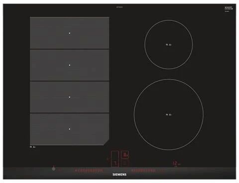 Siemens Piano Cottura EX775LEC1E a Induzione 4 Zone Cottura da 70 cm Colore Nero