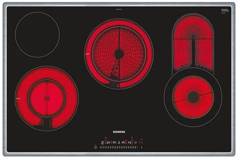 Siemens Piano Cottura ET845FCP1 Elettrico 4 Zone Cottura da 79.5 cm Colore Nero