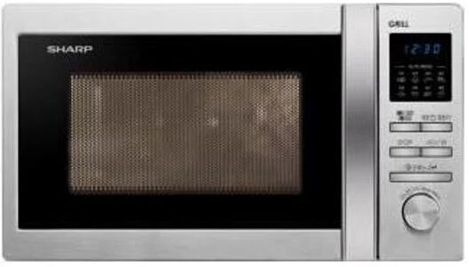 sharp r622stwe forno a microonde con grill capacita` 20 litri potenza 800 w 8 programmi display lcd acciaio inox