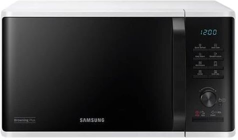 samsung forno microonde mg23k3515aw con grill capacità 23 litri potenza 2300 watt colore bianco