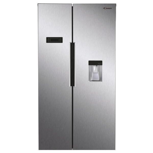 candy chsbso 6174xwd frigorifero americano side by side capacita` 529 litri classe energetica e (a++) no frost con dispenser 177 cm inox