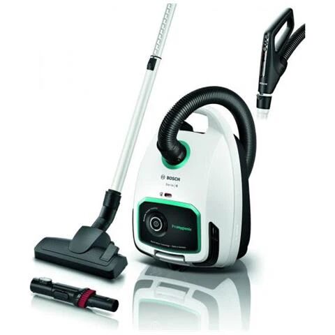 Bosch ProHygienic Aspirapolvere a Traino con Sacco Potenza 600 Watt Colore Bianco / Nero