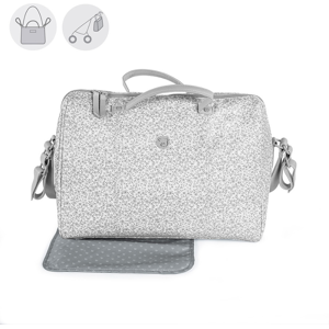 Pasito a Pasito Borsa Fasciatoio Ecopelle Grigio - Linea Flower Mellow