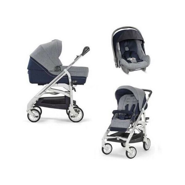 inglesina trio trilogy antigua blue telaio city bianco -paga in 3 rate senza interessi-