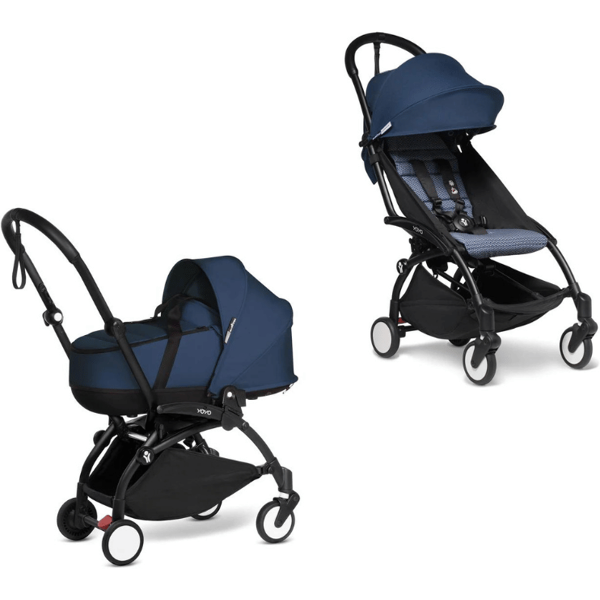 babyzen duo yoyo2 con bassinet 0m+ e rivestimento 6m+ black/air france