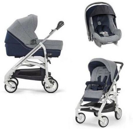 inglesina trio trilogy antigua blue telaio city bianco -paga in 3 rate senza interessi-