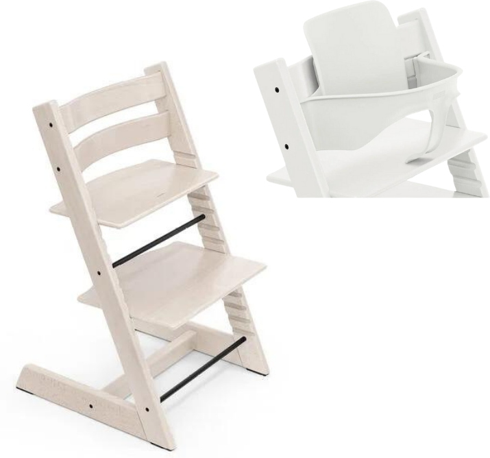 stokke promo tripp trapp whitewash con baby set