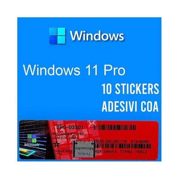 microsoft windows 11 professional coa sticker 10pz