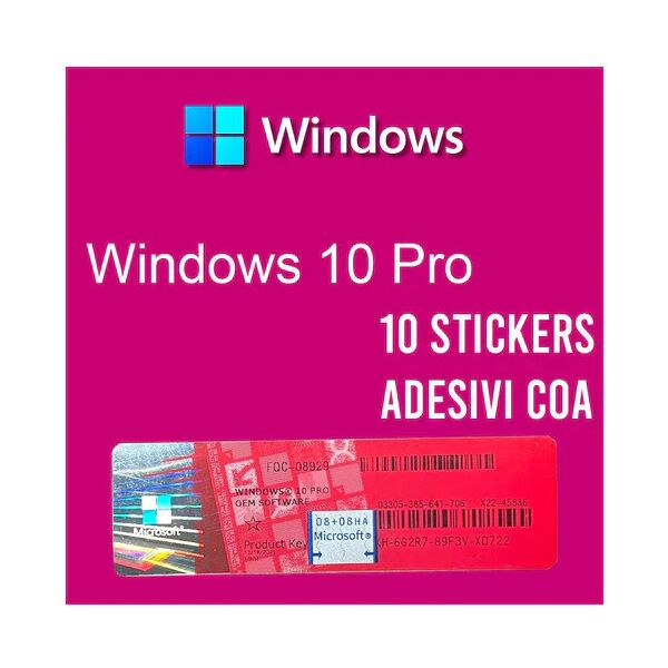 microsoft windows 10 professional coa sticker 10pz