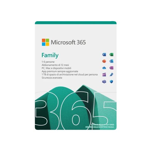 microsoft office 365 family 6 persone - 1 anno