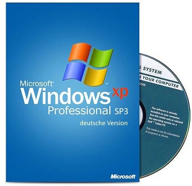 microsoft windows xp professional sp3 versione a 32 bit in tedesco, con chiave di attivazione