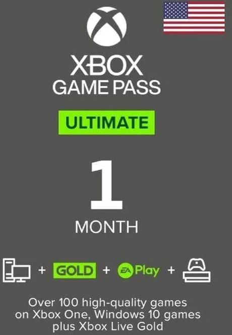 Microsoft Xbox Game Pass Ultimate 1 Mese 1 Month Non Impilabili No Stackable VPN USA