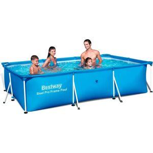 Bestway Piscina Fuori Terra con Telaio Portante Piscina Esterna da Giardino in PVC triplice strato Rettangolare 300x201x66h cm 3x2 - 56404 Steel Pro