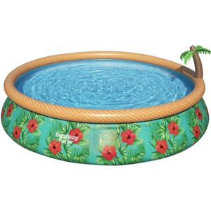 Bestway Piscina Fuori Terra Autoportante Piscina da Giardino in PVC Rotonda ø 457 cm - 57416 Fast Set Paradise Palms