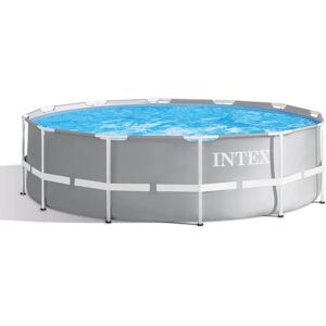 Intex Piscina Fuori Terra con Telaio Portante Piscina Esterna da Giardino Rotonda 366x99 cm con Pompa Filtro - 26716 Prism Frame