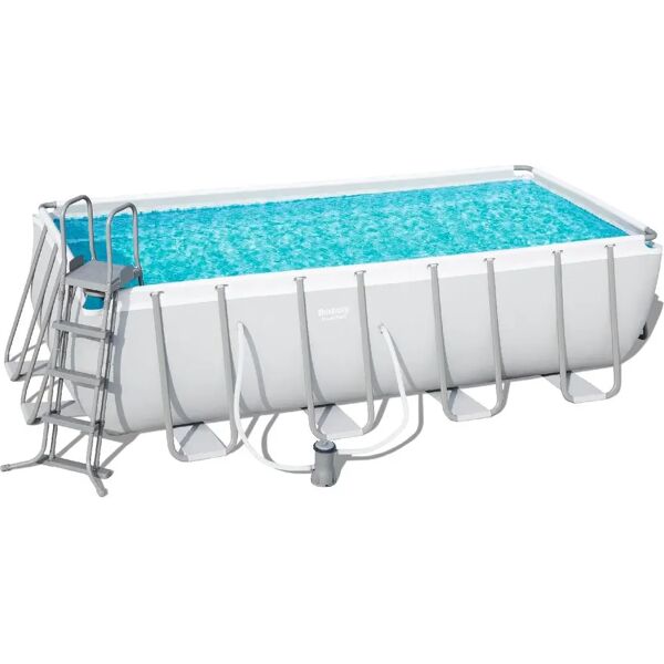 bestway piscina fuori terra con telaio portante piscina esterna da giardino in pvc rettangolare 488x244x122 h cm con pompa filtrante da 3.028 lt/h - 56670 power steeltm