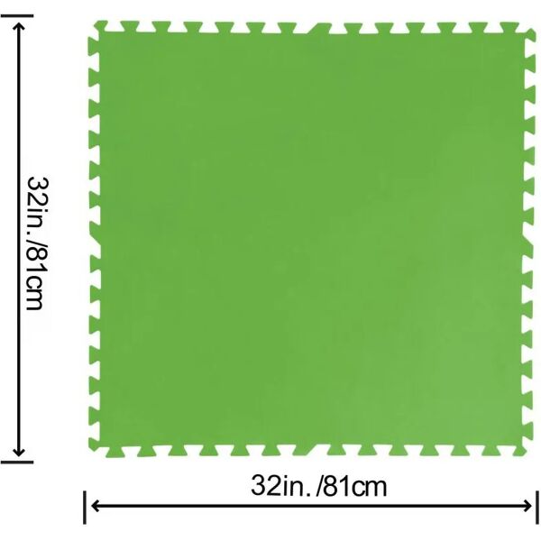 bestway tappetino tappeto piscina telo pvc sottopiscina 9 pezzi 78x78 cm colore verde - 58636