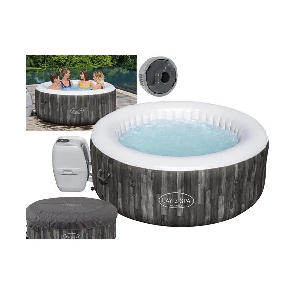 bestway piscina fuori terra idromassaggio gonfiabile da esterno spa 4 posti piscina per giardino ø 180 cm - 60005 bahamas airjet lay-z-spa