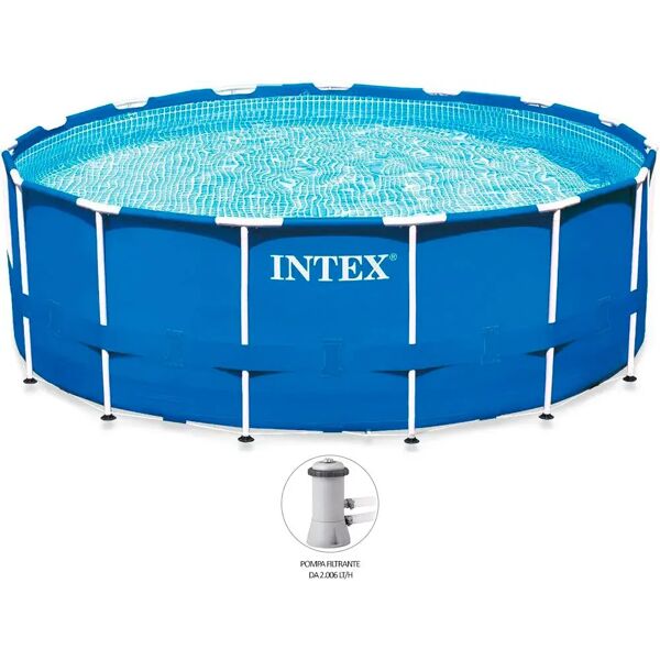 intex piscina fuori terra con telaio portante piscina esterna da giardino in pvc triplice strato rotonda Ø 366x76h cm con pompa filtro da 2.006 lt/h - 28212 frame