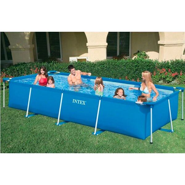 intex piscina fuori terra con telaio portante piscina esterna da giardino in pvc triplice strato rettangolare 300x200x75h cm - 28272 frame