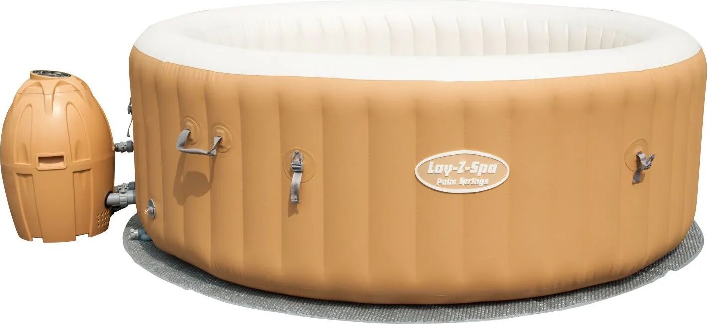 bestway piscina fuori terra idromassaggio gonfiabile da esterno spa 6 posti piscina per giardino in pvc Ø 196x71h cm - 54129 palm springs serie lay-z-spa