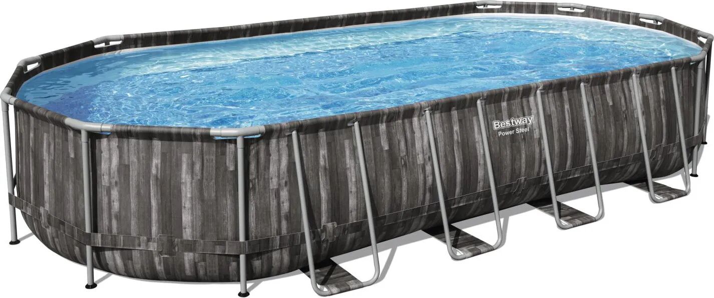 bestway piscina fuori terra rigida da giardino piscina esterna ovale 732x366xh122 cm con pompa filtro - 5611t