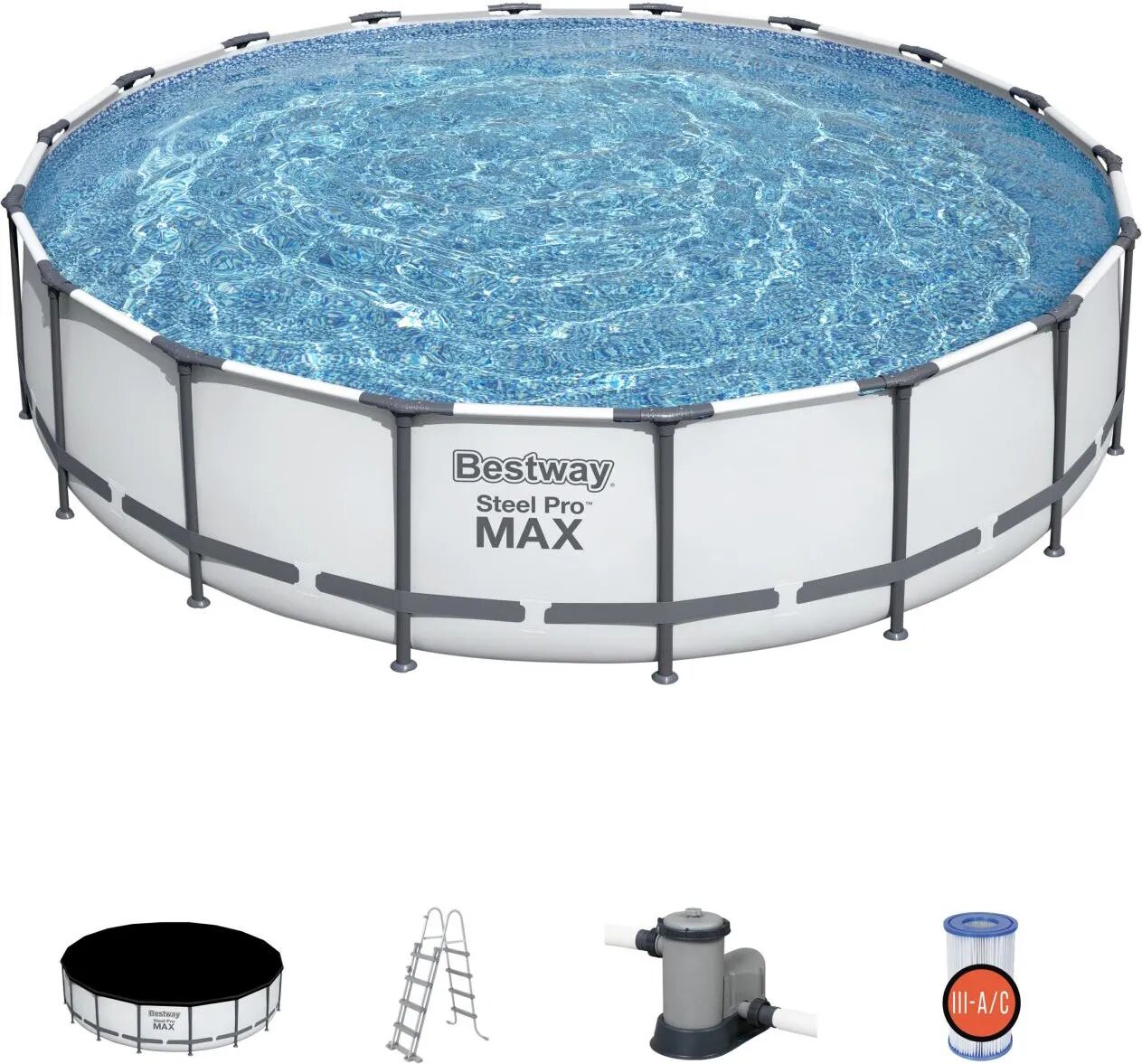 bestway piscina fuori terra rigida da giardino piscina esterna rotonda ø 549xh122 cm con pompa filtro - 56462