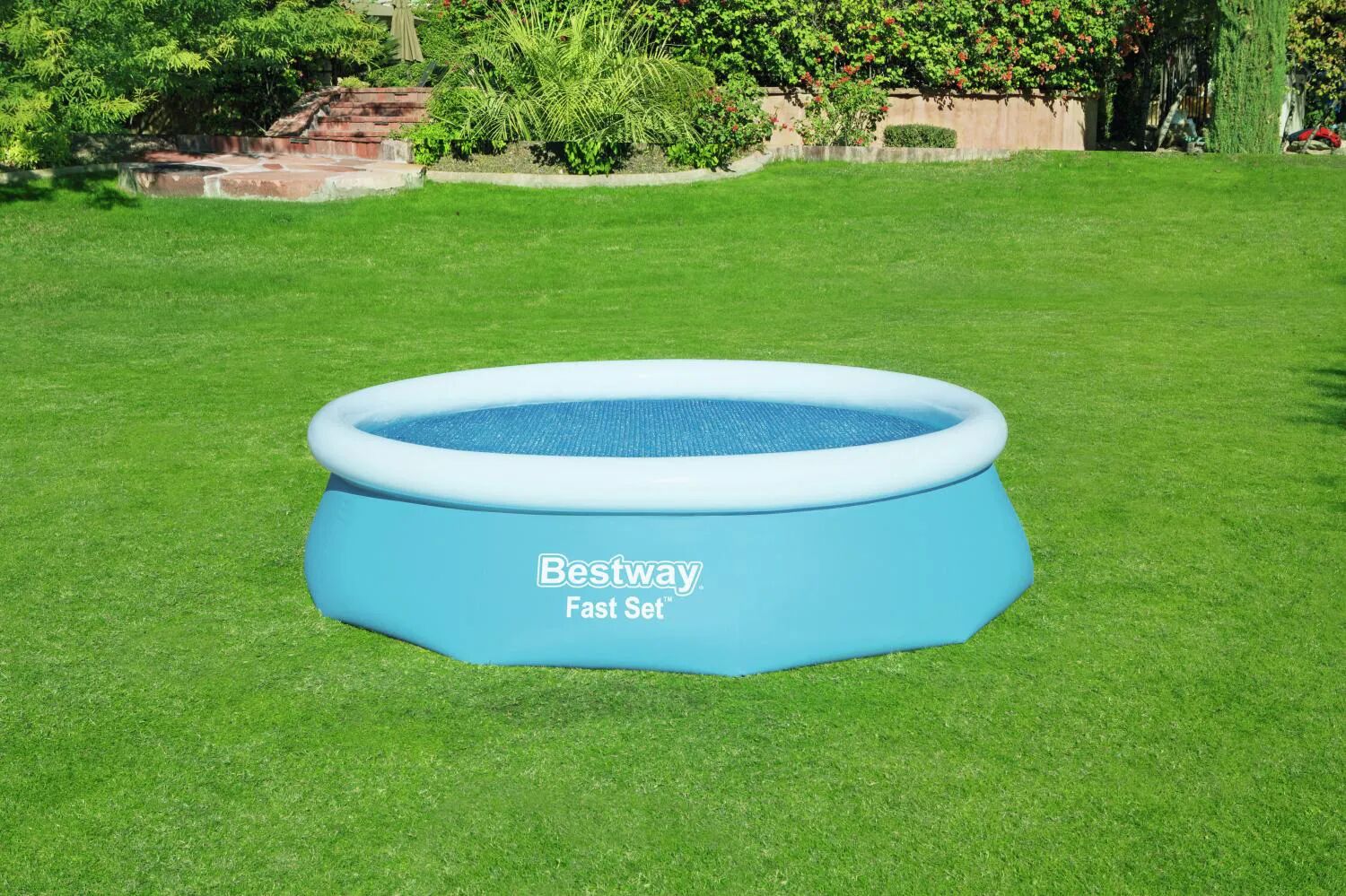 bestway telo copertura per piscina fuoriterra telo termico ø 305 cm - 58241