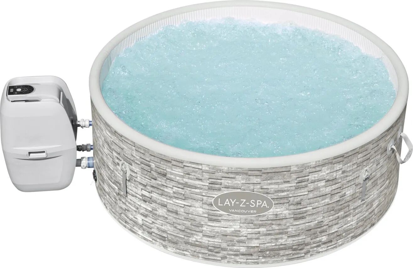 bestway piscina fuori terra idromassaggio gonfiabile da esterno spa 5 posti piscina da giardino ø 155 cm colore grigio - 60027