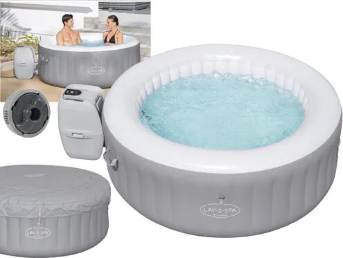 bestway piscina fuori terra idromassaggio gonfiabile da esterno spa 4 posti piscina per giardino ø180 cm - 60035 st.lucia airjet lay-z-spa