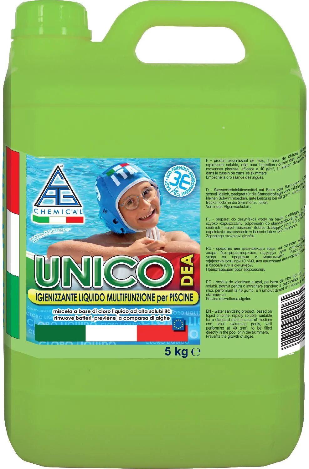 dechome cloro liquido multifunzione per piscine kg. 5 unico - 1unea50