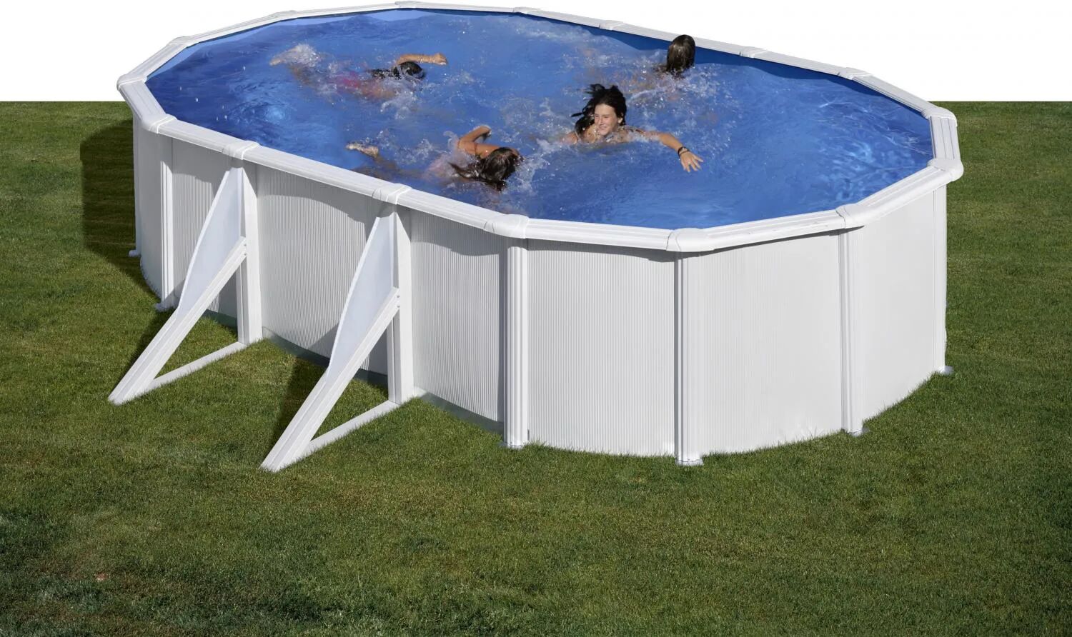 gre piscina fuori terra rigida da giardino piscina esterna ovale 527x300x122h cm con pompa filtro - kit500ecob