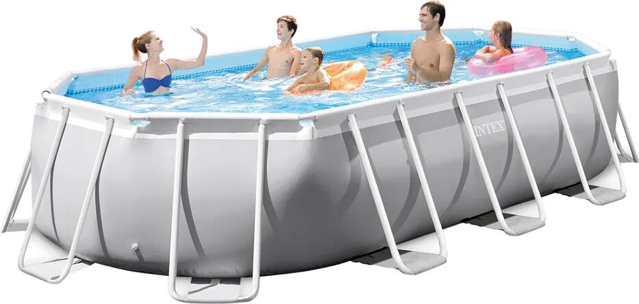 intex piscina fuori terra con telaio portante piscina esterna da giardino ovale 503x274x122cm con pompa filtro - 26796 prisma frame