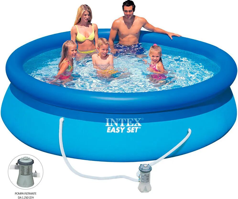 intex piscina fuori terra autoportante piscina esterna da giardino in pvc triplice strato rotonda Ø 305x76h cm con pompa filtro da 1.250 lt/h - 28122 easy set