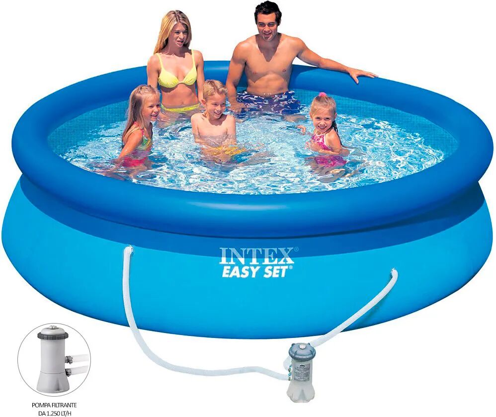 intex piscina fuori terra autoportante piscina esterna da giardino in pvc triplice strato rotonda Ø 366x76h cm con pompa filtro da 2.006 lt/h - 28132 easy set