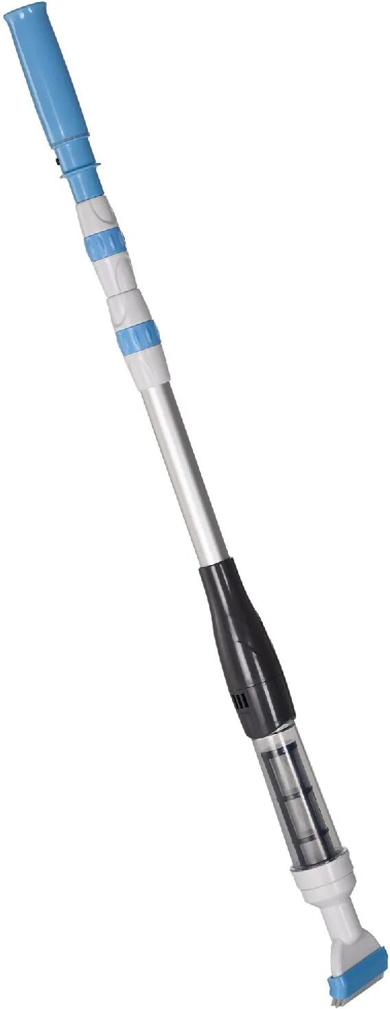 vivagarden aspirapolvere per piscina portatile cordless con asta a 3 livelli ø6x106-162 cm colore blu e bianco