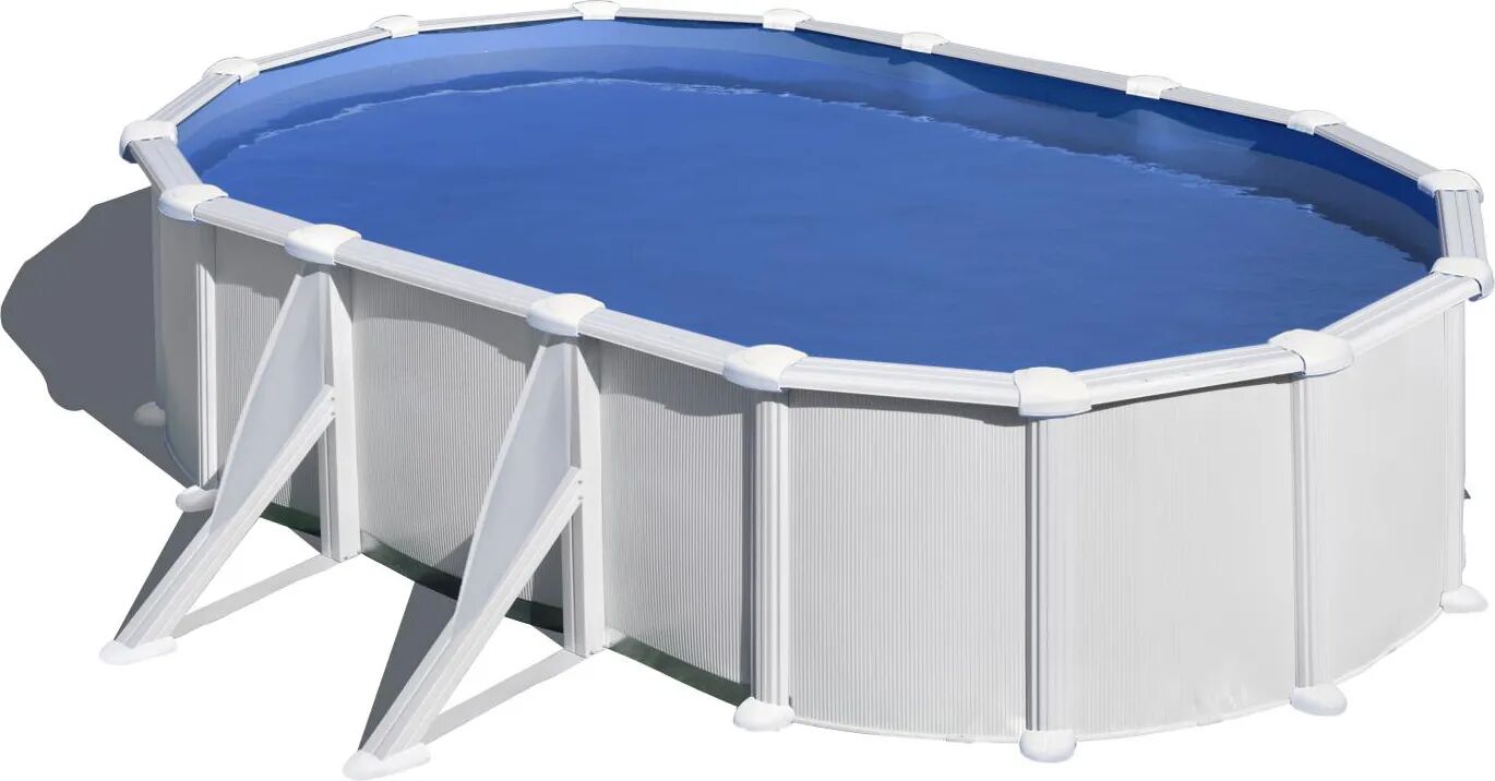 Gre Piscina Fuori Terra Rigida da Giardino Piscina Esterna Ovale 610x375h120 cm con Pompa filtro - KIT610ECO