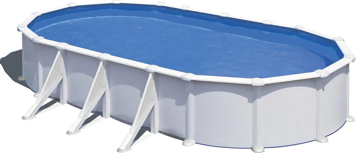 Gre Piscina Fuori Terra Rigida da Giardino Piscina Esterna Ovale 730x375xh120 cm con Pompa filtro - KIT730ECO