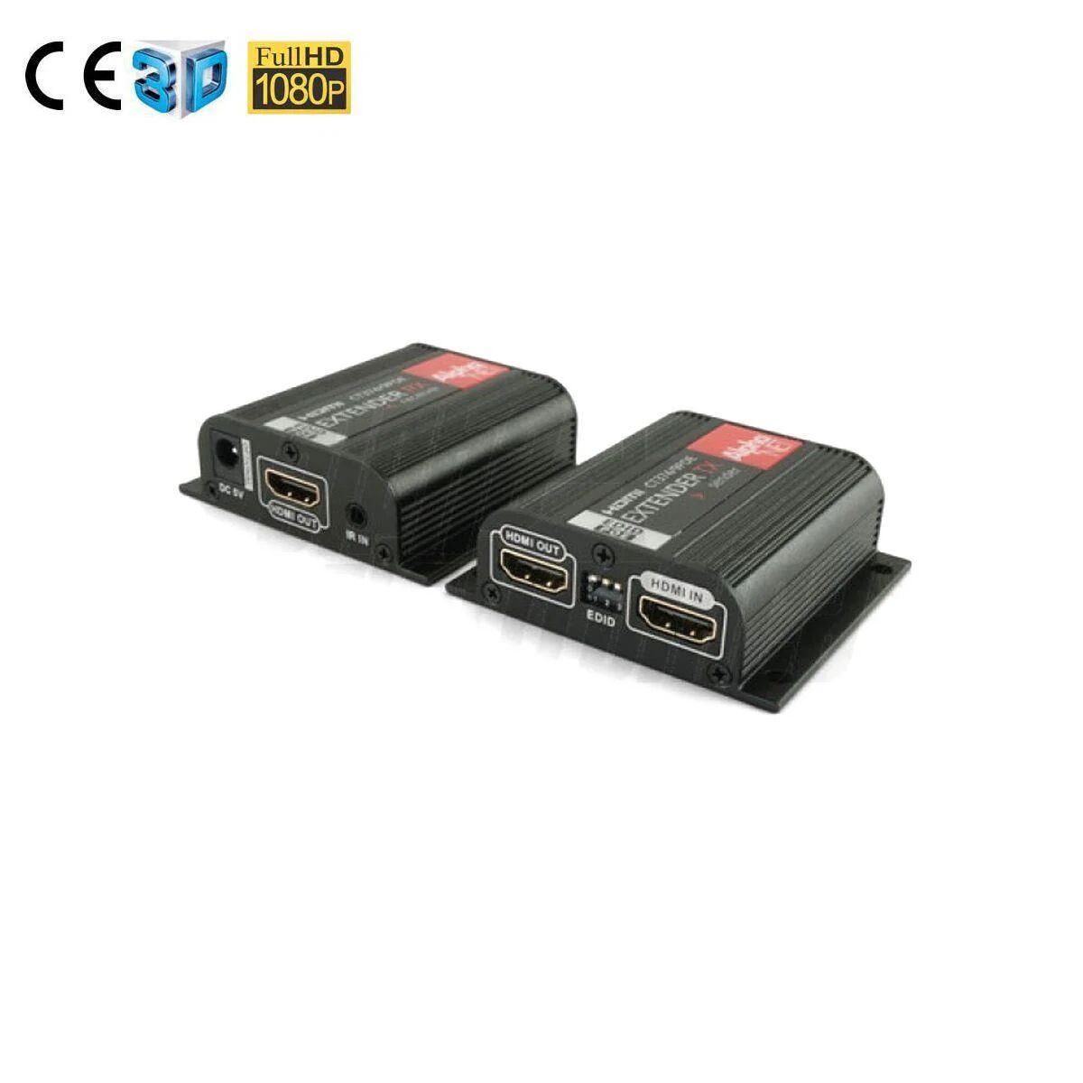 extender hdmi ethernet 1080p 50mt loop out 3d poe cavo cat.6 con ripetitore telecomando infrarossi