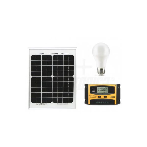 impianto fotovoltaico 15w 12v kit con regolatore di carica e lampade led