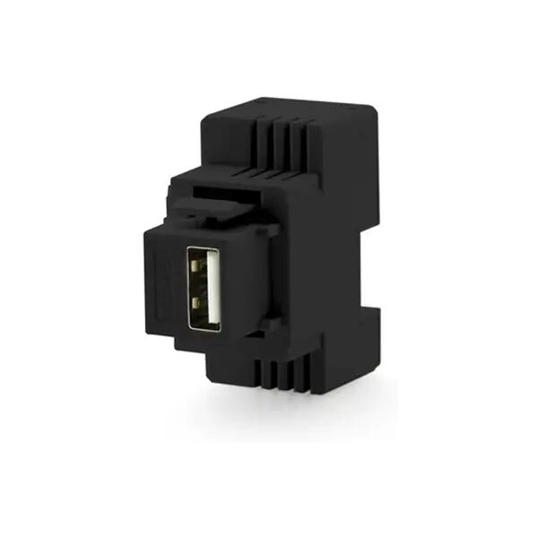 presa usb da muro 5v 3a 15w modulo aggancio keystone per serie civili per ricarica, nero