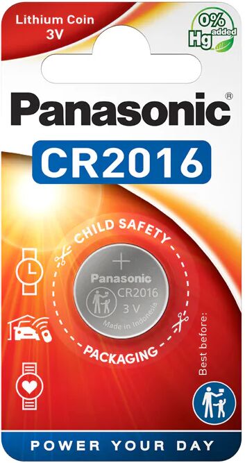 Creative Batteria Piatta CR2016 3V Litio Panasonic BR2016, ECR2016, KCR2016, DL2016, LM2016