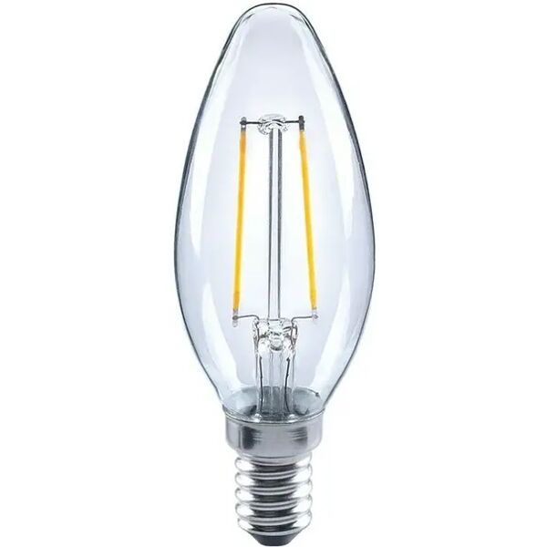 lampadina led a filamento e14 2,5w oliva trasparente 250 lumen calda 2700k