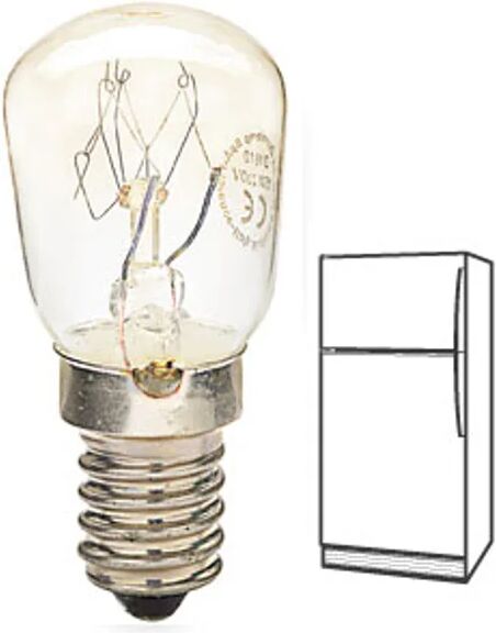 lampadina per frigo e14 15w peretta incandescenza 57 x 25mm